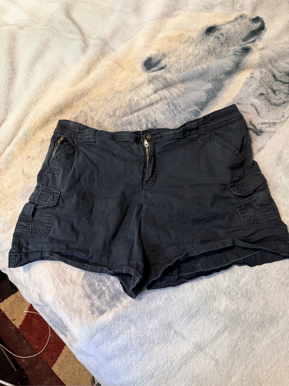 Women's Black Cargo Shorts